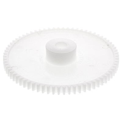 RS PRO POM 70 Teeth Spur Gear, 0.8 Module, 6mm Bore Diam, 56mm Pitch Diam, 15.5mm Hub Diam