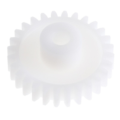 RS PRO POM 28 Teeth Spur Gear, 1 Module, 5mm Bore Diam, 28mm Pitch Diam, 11.7mm Hub Diam