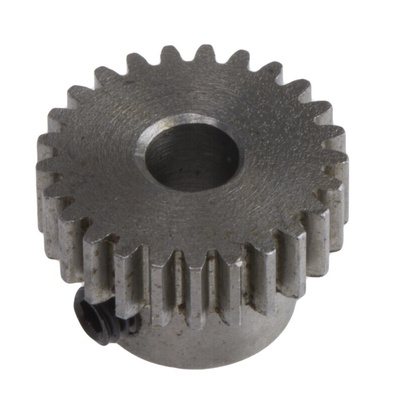 RS PRO Steel 25 Teeth Spur Gear, 0.5 Module, 4mm Bore Diam, 12.5mm Pitch Diam, 9mm Hub Diam