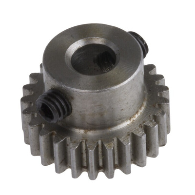 RS PRO Steel 25 Teeth Spur Gear, 0.5 Module, 4mm Bore Diam, 12.5mm Pitch Diam, 9mm Hub Diam