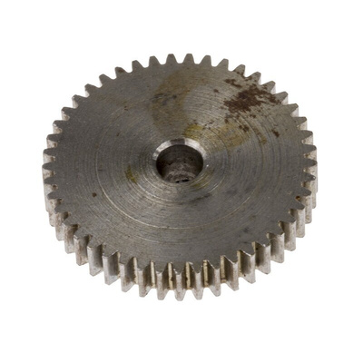 RS PRO Steel 45 Teeth Spur Gear, 0.5 Module, 4mm Bore Diam, 22.5mm Pitch Diam, 10mm Hub Diam