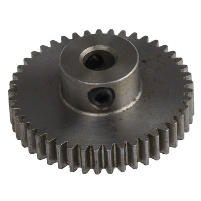 RS PRO Steel 45 Teeth Spur Gear, 0.5 Module, 4mm Bore Diam, 22.5mm Pitch Diam, 10mm Hub Diam