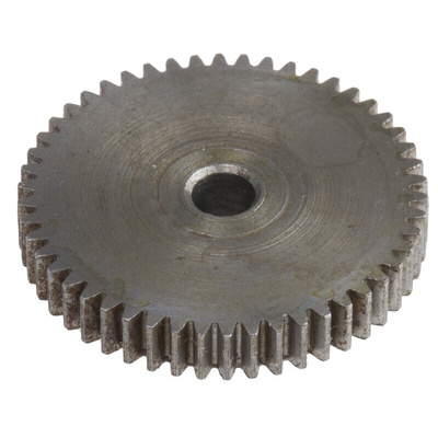 RS PRO Steel 50 Teeth Spur Gear, 0.5 Module, 4mm Bore Diam, 25mm Pitch Diam, 10mm Hub Diam