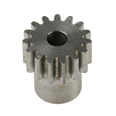 RS PRO Steel 15 Teeth Spur Gear, 0.8 Module, 4mm Bore Diam, 12mm Pitch Diam, 9.6mm Hub Diam