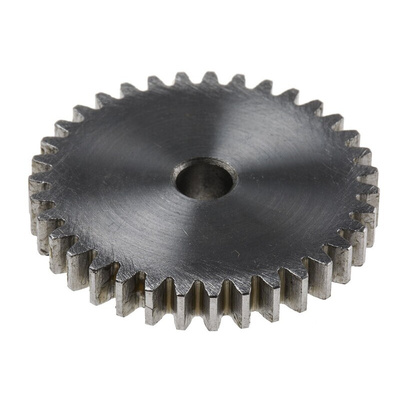 RS PRO Steel 35 Teeth Spur Gear, 1 Module, 6mm Bore Diam, 35mm Pitch Diam, 14mm Hub Diam