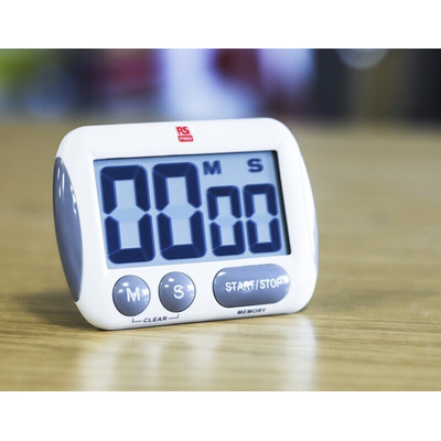 RS PRO White Digital Desktop Timer 99 min 59 s