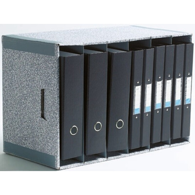 Fellowes Grey/White 6 Compartment A4, Foolscap Archive Box, H375mm x W285mm x D95mm
