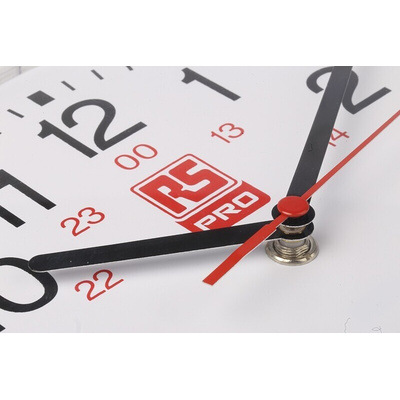 RS PRO White Analog Wall Clock, 215mm Diameter