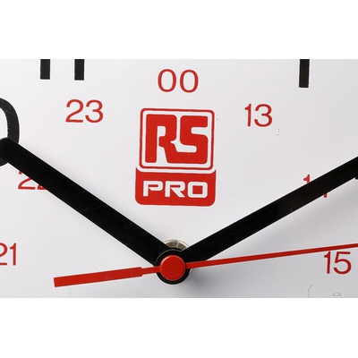 RS PRO White Analog Wall Clock, 215mm Diameter
