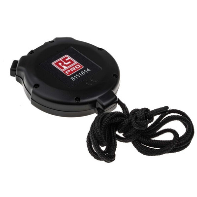 RS PRO Black Digital Pocket Stopwatch 24h
