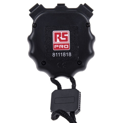 RS PRO Black Digital Pocket Stopwatch 24 h 40 min 1 s