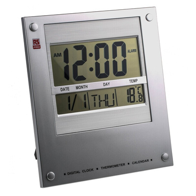 RS PRO Silver Wall Clock