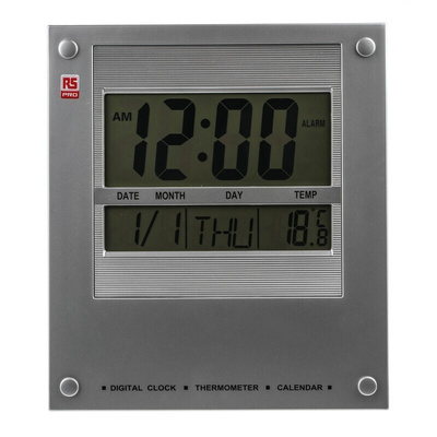 RS PRO Silver Wall Clock