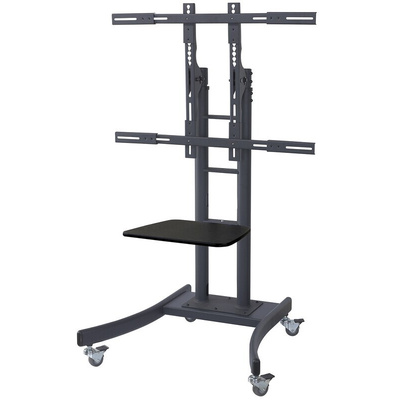 RS PRO Floor Mounting Portable TV Stand for 1 x Screen