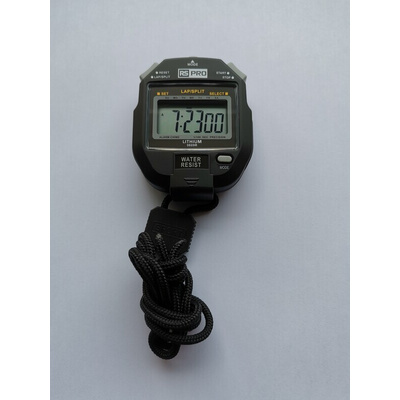 RS PRO Black Digital Pocket Stopwatch 23h 59min 59s
