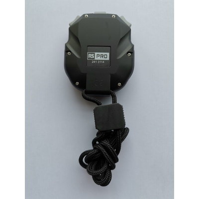 RS PRO Black Digital Pocket Stopwatch 23h 59min 59s