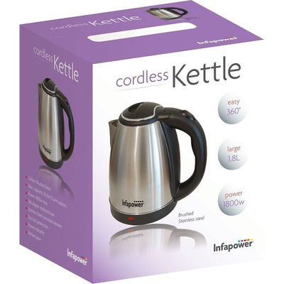 Infapower 1.8L 1800W Kettle, Stainless Steel