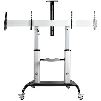 StarTech.com Floor Mounting Mobile TV Stand for 2 x Screen, 60in Screen Size