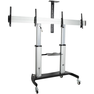 StarTech.com Floor Mounting Mobile TV Stand for 2 x Screen, 60in Screen Size