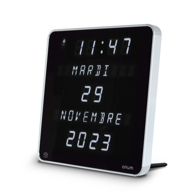 Orium Black, Silver Desktop, Wall Clock