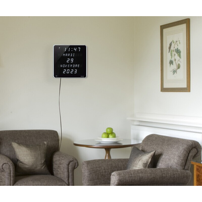 Orium Black, Silver Desktop, Wall Clock