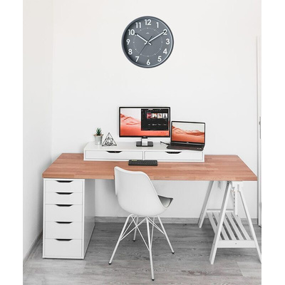 Orium Grey Analog Wall Clock, 300mm Diameter