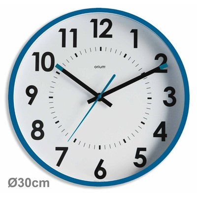 Orium Blue Analog Wall Clock, 300mm Diameter