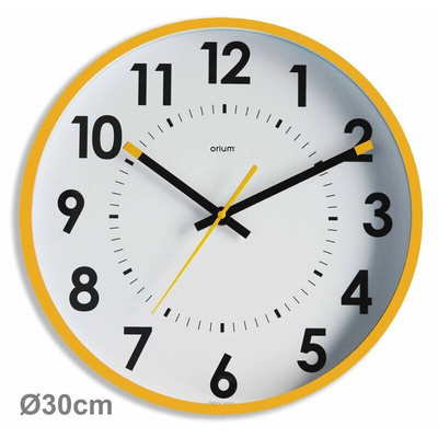 Orium Yellow Analog Wall Clock, 300mm Diameter