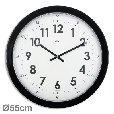 Orium Black Analog Wall Clock, 550mm Diameter