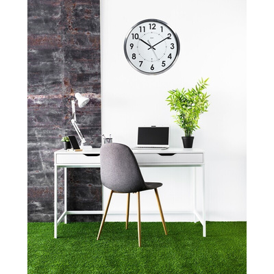 Orium Silver Analog Wall Clock, 400mm Diameter
