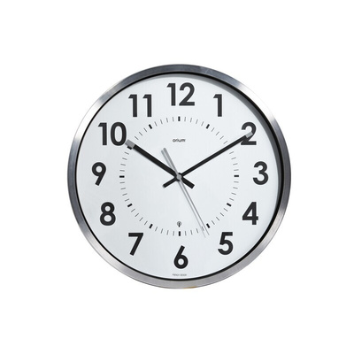 Orium Silver Analog Wall Clock, 400mm Diameter