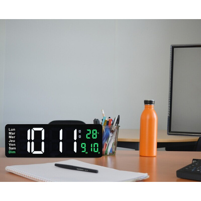 Orium Black Radio Controlled LED Wall Clock