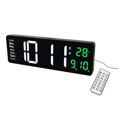 Orium Black Radio Controlled LED Wall Clock