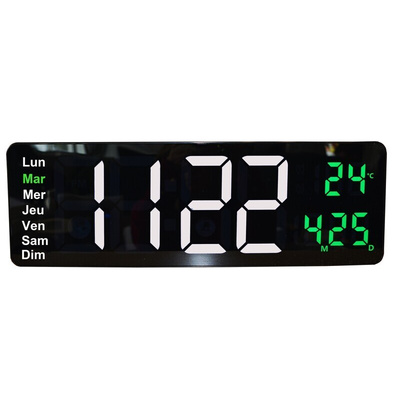 Orium Black Radio Controlled LED Wall Clock