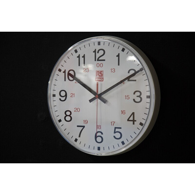 RS PRO White Analog Wall Clock, 300mm Diameter