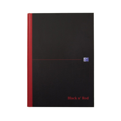 Black n Red A4 Casebound Hardcover Notepad, 96 Ruled Sheets