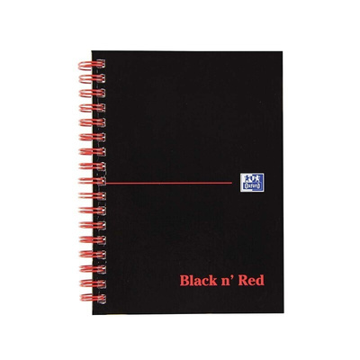 Black n Red A6 Wirebound Hardcover Notepad, 70 Ruled Sheets