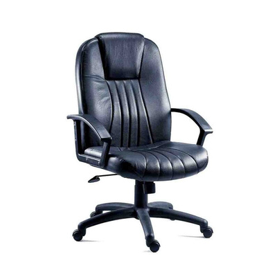 RS PRO Black Leather Executive Chair, 115kg Weight Capacity