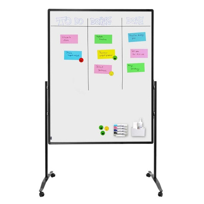 Legamaster Wheeled White Office Divider, 2260mm Height, 1200mm Width