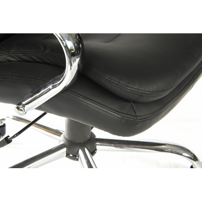 RS PRO Black Leather Executive Chair, 120kg Weight Capacity