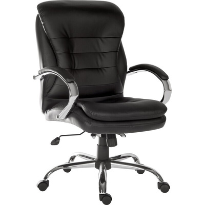 RS PRO Black Leather Executive Chair, 120kg Weight Capacity