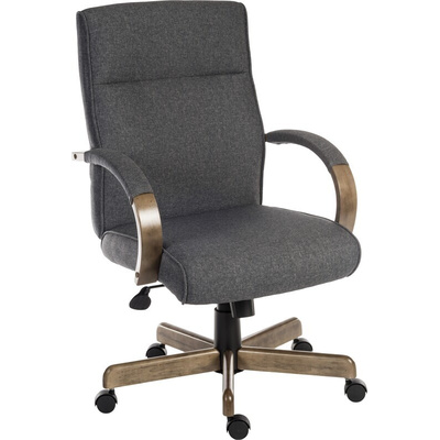 RS PRO Grey Fabric Executive Chair, 115kg Weight Capacity