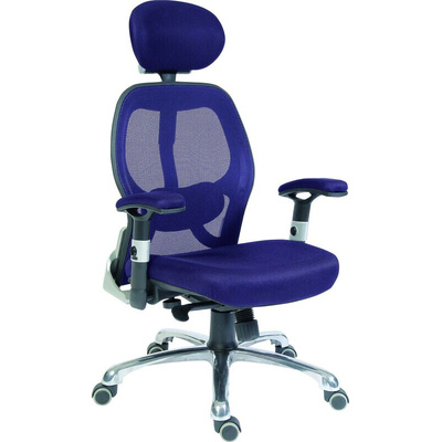 RS PRO Blue Fabric Executive Chair, 150kg Weight Capacity