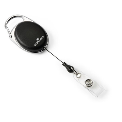 Durable Black Metal Badge Reel With Snap Strap