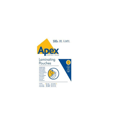 Fellowes A4 Glossy Laminator Pouches, 500EA Pack Quantity