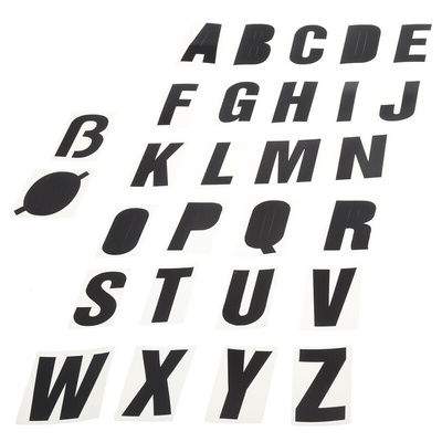 RS PRO Black Alphabetic, 50mm Character Height