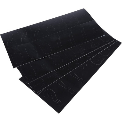 RS PRO Black Self Adhesive Numbers, 50mm Character Height