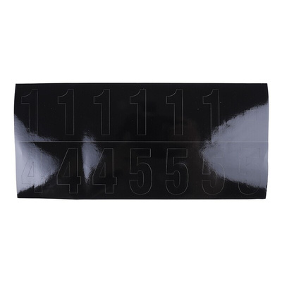 RS PRO Black Self Adhesive Numbers, 50mm Character Height