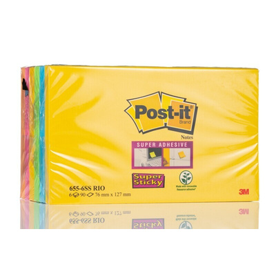 Post-It Assorted Sticky Note, 76mm x 127mm