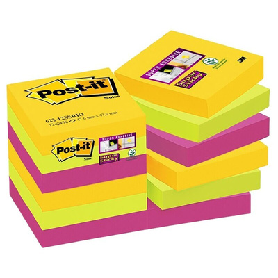 Post-It Assorted Sticky Note, 12 Notes per Pad, 47.6mm x 47.6mm